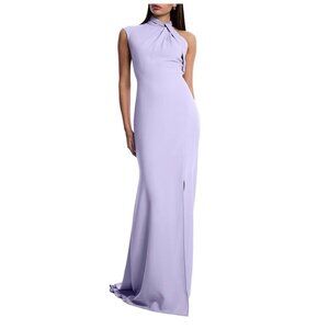 NEW BCBG MAXAZRIA ASYMMETRIC DRAPE NECK GOWN DRESS IN FRESIA SIZE 4